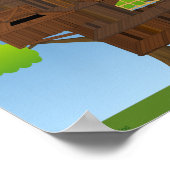 Giant Treehouse Sticker Scene (in Buchstabengröße) Poster (Ecke)