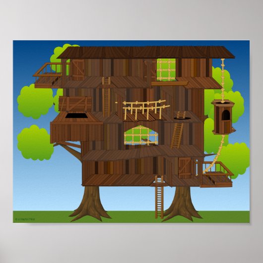 Giant Treehouse Sticker Scene (in Buchstabengröße) Poster (Vorne)