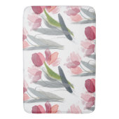 Giant Tulips in Korallen und Mauve Clear Image Badematte (Vorderseite Vertikal)