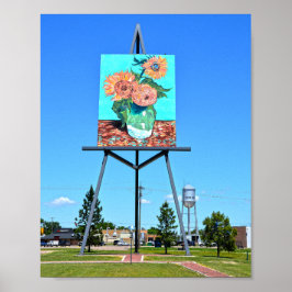 Giant Van Gogh's Sunflowers Artwork, Goodland, KS Poster