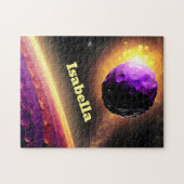 Giant Violet Asteroid Roaring in Richtung rosa Pla Puzzle (Horizontal)