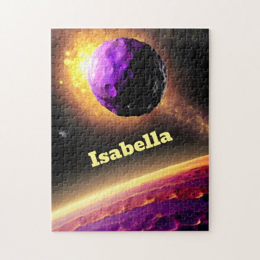 Giant Violet Asteroid Roaring in Richtung rosa Pla Puzzle (Vertikal)