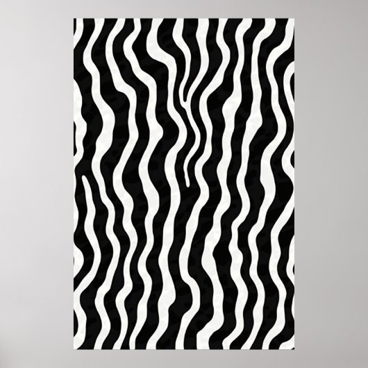 Giant Wavy Zebra Print Graphic Poster (Vorne)