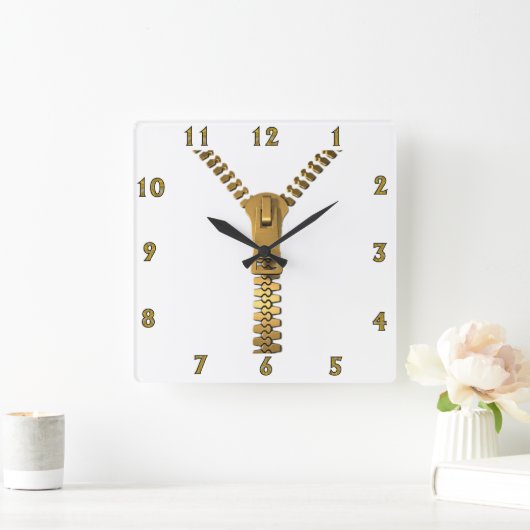 Giant Zipper Wall Clock Quadratische Wanduhr (Zuhause)