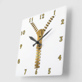 Giant Zipper Wall Clock Quadratische Wanduhr (Winkel)