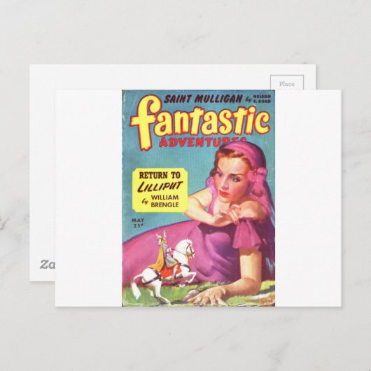 Giantess in einem Lavendelkleid Postkarte (Vorne/Hinten)