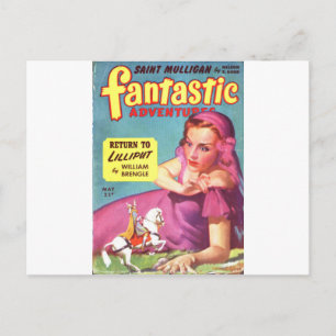 Giantess in einem Lavendelkleid Postkarte