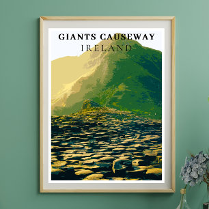 Giants Causeway, Antrim Irland Retro-Stil Poster