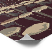 Giant's Causeway Irland Illustration Travel Art Poster (Ecke)