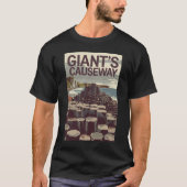 Giant's Causeway Irland Illustration Travel Art T-Shirt (Vorderseite)