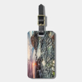 Giant's Causeway Irland stilisiert Gepäckanhänger (Vorderseite vertikal)