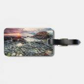 Giant's Causeway Irland stilisiert Gepäckanhänger (Rückseite horizontal)