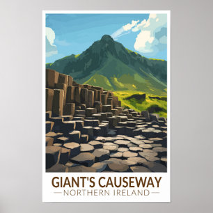 Giant's Causeway Nordirland Illustration Poster