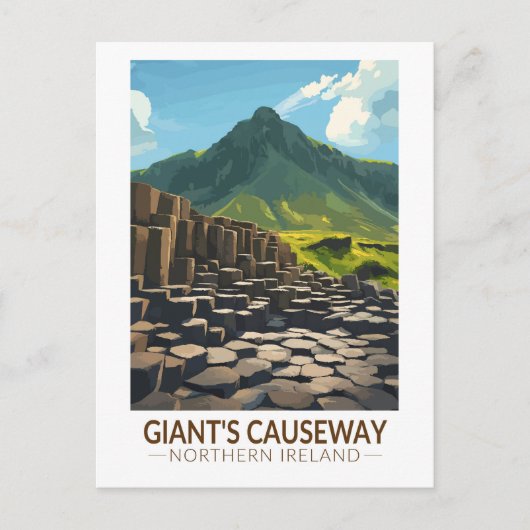 Giant's Causeway Nordirland Illustration Postkarte (Vorderseite)