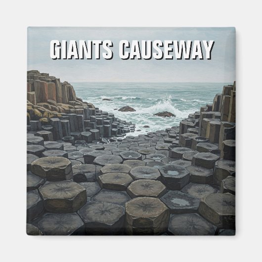 Giants Causeway Nordirland Reisen Sunset Magnet (Vorne)