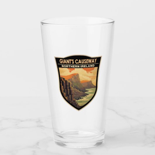Giants Causeway Nordirland Reisen Vintag Glas (Vorderseite)