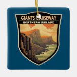 Giants Causeway Nordirland Reisen Vintag Keramikornament<br><div class="desc">Giants Causeway Vektorgrafik Design. Der Riesengebirge Causeway ist ein Gebiet mit etwa 40.000 ineinander greifenden Basaltsäulen,  das Ergebnis eines antiken Vulkanausbruchs.</div>