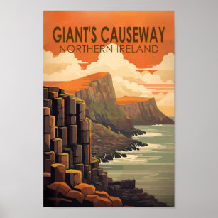 Giants Causeway Nordirland Reisen Vintag Poster