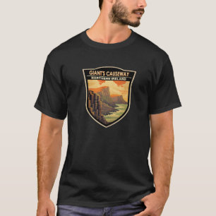 Giants Causeway Nordirland Wahrzeichen Abzeichen V T-Shirt