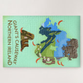 Giants Causeway Northern Ireland Map Reiseplakat Puzzle (Horizontal)