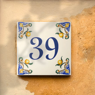 Giardino dei Limoni – House Number Ceramic Tile Fliese