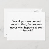 Gib all deine Sorgen und kümmere dich um Gott, den Postkarte (Vorne/Hinten)