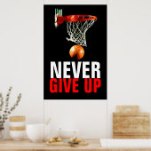 Gib Basketball nie Motivierend auf Poster (Küche)