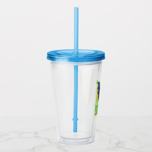 Gib Batman nie auf, der mit Grafik läuft Acryltrinkbecher (Rechts)