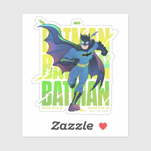 Gib Batman nie auf, der mit Grafik läuft Aufkleber (Blatt)