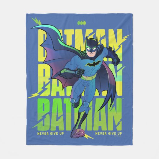 Gib Batman nie auf, der mit Grafik läuft Fleecedecke (Vorderseite)