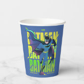 Gib Batman nie auf, der mit Grafik läuft Pappbecher (Rückseite)