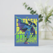 Gib Batman nie auf, der mit Grafik läuft Postkarte (Stehend Vorderseite)