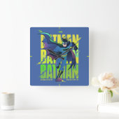 Gib Batman nie auf, der mit Grafik läuft Quadratische Wanduhr (Zuhause)