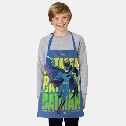 Gib Batman nie auf, der mit Grafik läuft Schürze (Getragen)