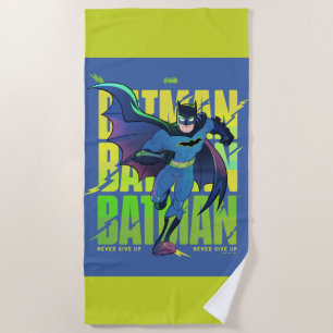 Gib Batman nie auf, der mit Grafik läuft Strandtuch