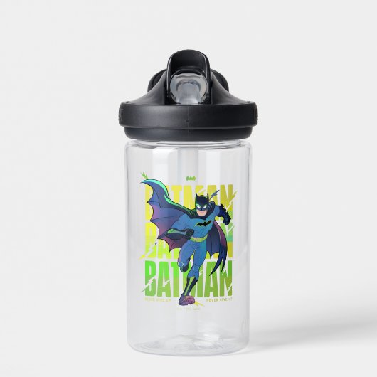 Gib Batman nie auf, der mit Grafik läuft Trinkflasche (Vorne)