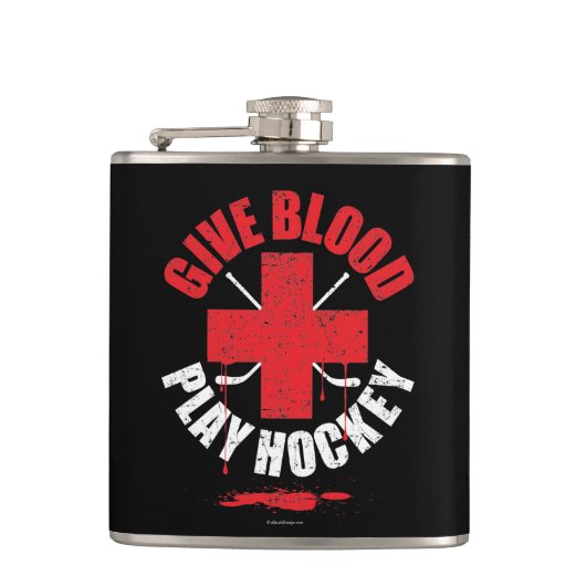 Gib Blood Play Hockey Flachmann (Vorderseite)