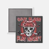 Gib Blood Play Hockey Red Magnet (Vorderseite/Rückseite)