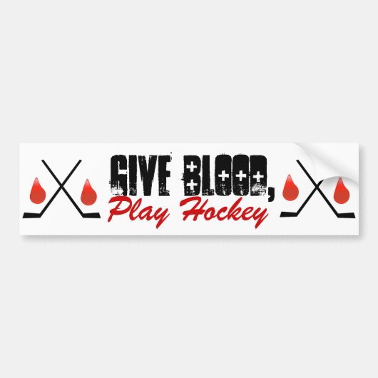Gib Blut, spiele Hockey Autoaufkleber (Vorne)