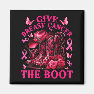 Gib Brustkrebs den Lauf Cowgirl Krebsbewusstsein Magnet