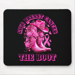 Gib Brustkrebs den Stiefel Cowgirl Nk-Schleife Wes Mousepad