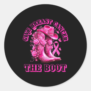 Gib Brustkrebs den Stiefel Cowgirl Nk-Schleife Wes Runder Aufkleber