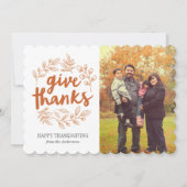 Gib Dankeschön Script Foto Card Einladung (Vorderseite)