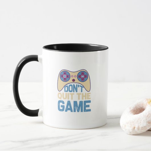 Gib das Spiel nicht auf - Videospieler, Geschenk f Tasse (Mit Donut)
