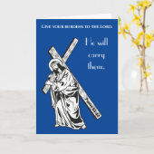 Gib deine Last der Lord Bible Verse Karte (Gelbe Blume)