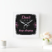 Gib deine Träume nicht auf! Quadratische Wanduhr (Zuhause)