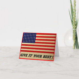 Gib Deinem Besten Vintage-Amerikanische-Flagge-Not Karte