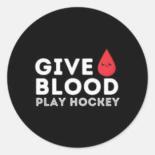Gib dem Eishockey-Eishockey-Spieler Blood Play Runder Aufkleber