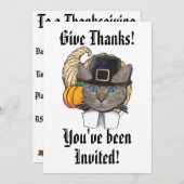 Gib dem grauen Erntedank einen guten Dank Einladung (Vorne/Hinten)