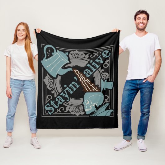 Gib den Kaffee rein! Fleecedecke (Beispiel)